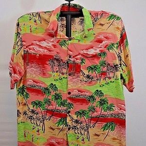 Koko Island Hawaiian Shirt SS 2XL Red w/Island Dan